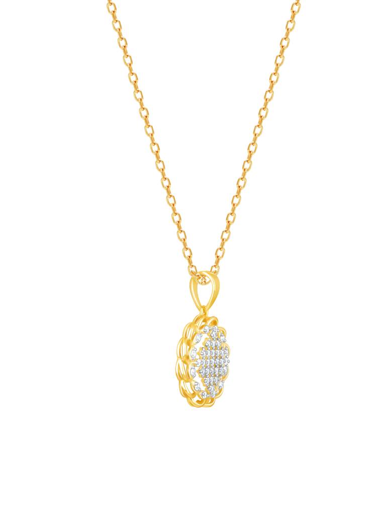 Giva 14K Yellow Gold Simple Rendezvous Diamond Pendant Without Chain : GDLPD071