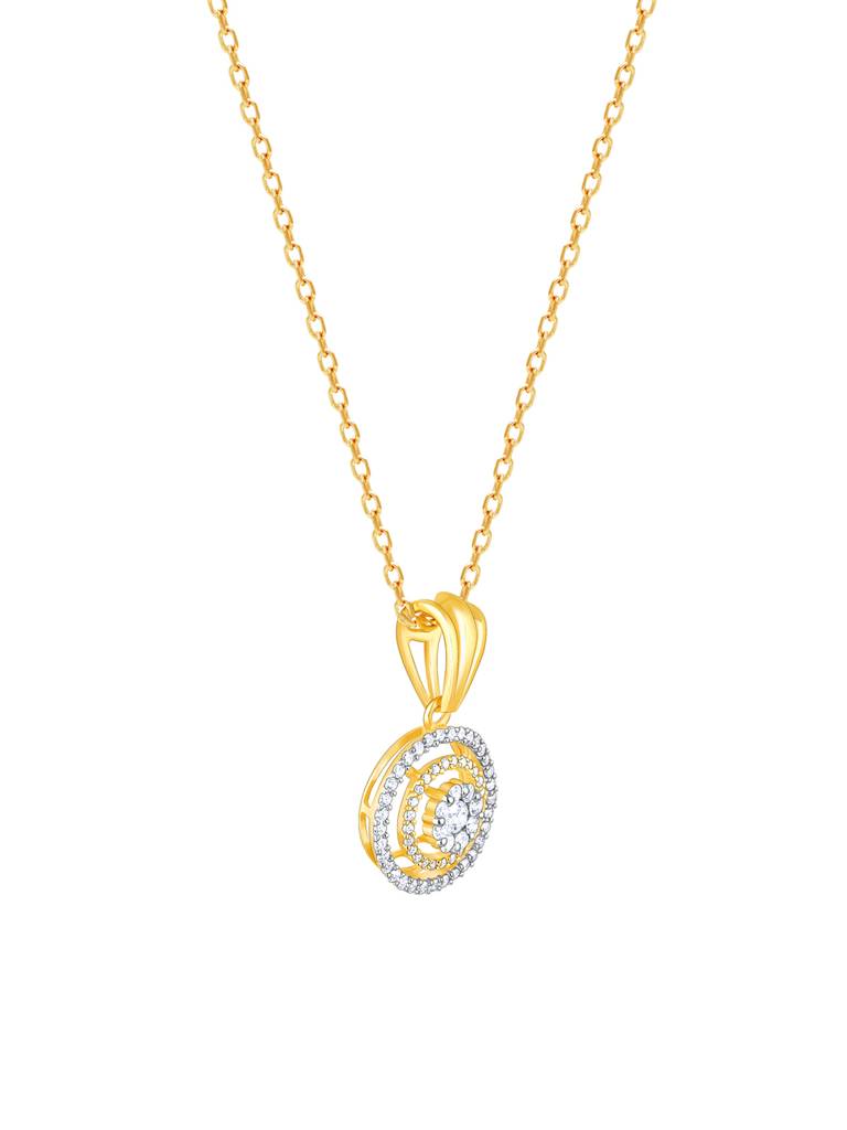 Giva 14K Yellow Gold Enchanting Moon Diamond Pendant  Without Chain : GDLPD074