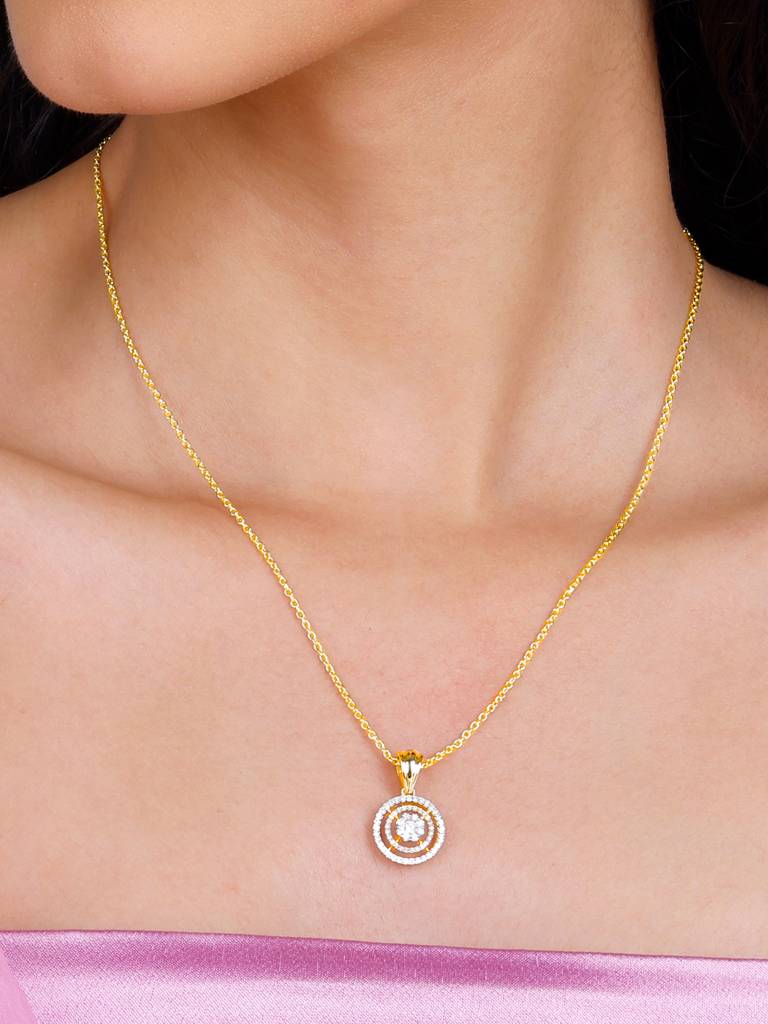 Giva 14K Yellow Gold Enchanting Moon Diamond Pendant  Without Chain : GDLPD074