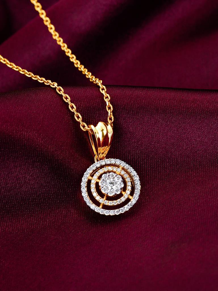 Giva 14K Yellow Gold Enchanting Moon Diamond Pendant  Without Chain : GDLPD074
