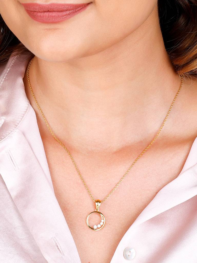 Giva 14K Yellow Gold Distant Melody Diamond Pendant Without Chain : GDLPD076