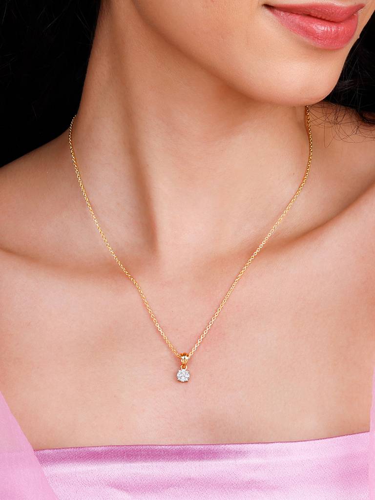 Giva 18K Yellow Gold Radiant Raindrop Diamond Pendant  Without Chain : GDLPD079