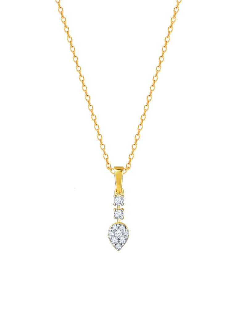 Giva 14K Yellow Gold Sparkling Raindrop Diamond Pendant Without Chain : GDLPD082