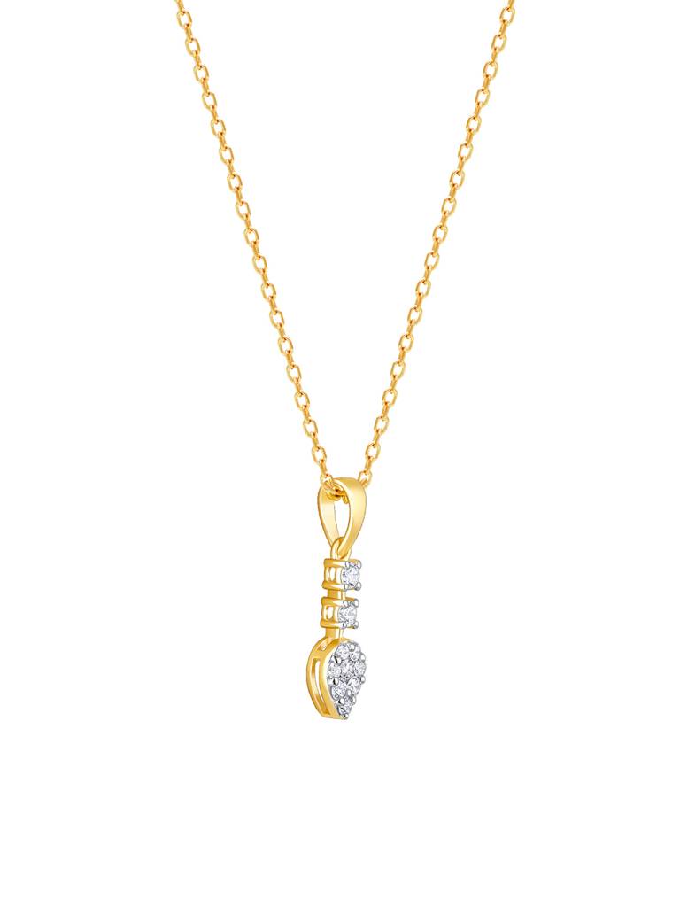 Giva 14K Yellow Gold Sparkling Raindrop Diamond Pendant Without Chain : GDLPD082