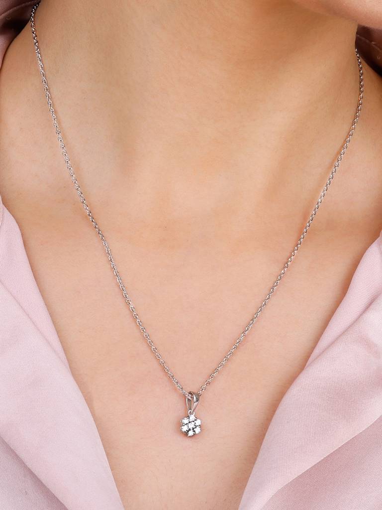 Giva 14K White Gold Petal Paradise Diamond Pendant Without Chain : GDLPD083