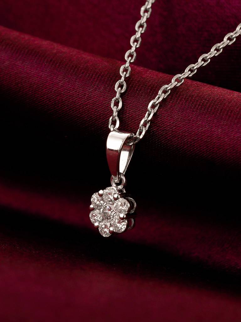 Giva 14K White Gold Petal Paradise Diamond Pendant Without Chain : GDLPD083