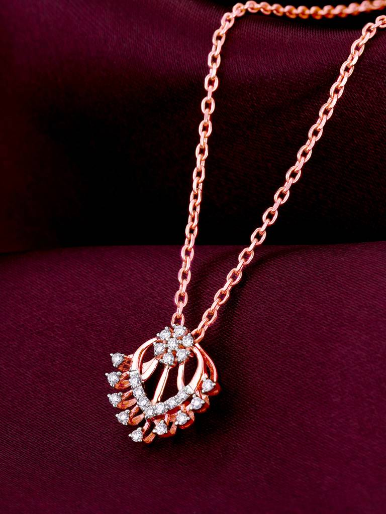 Giva 18K Rose Gold Divine Delight Diamond Pendant  Without Chain : GDLPD092