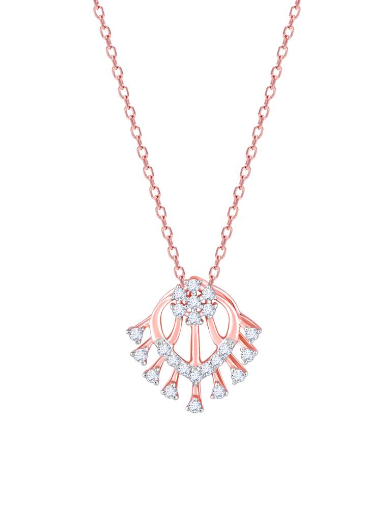 Giva 18K Rose Gold Divine Delight Diamond Pendant  Without Chain : GDLPD092