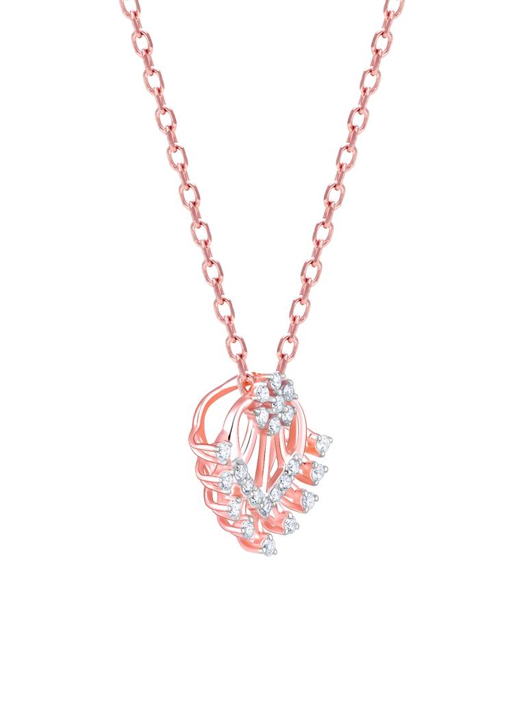 Giva 18K Rose Gold Divine Delight Diamond Pendant  Without Chain : GDLPD092