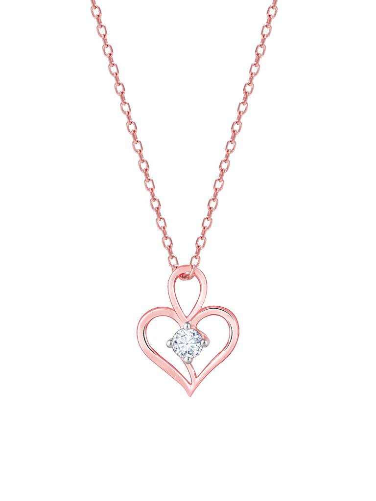 Giva 18K Rose Gold Beating Heart Diamond Pendant Without Chain : GDLPD094