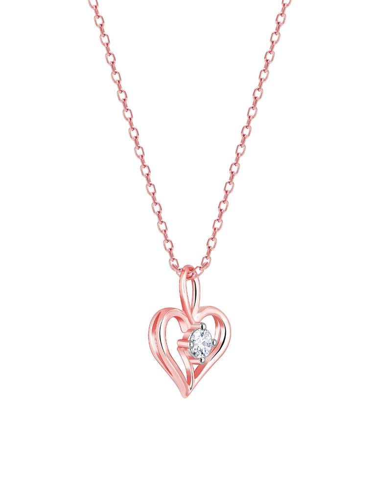 Giva 18K Rose Gold Beating Heart Diamond Pendant Without Chain : GDLPD094
