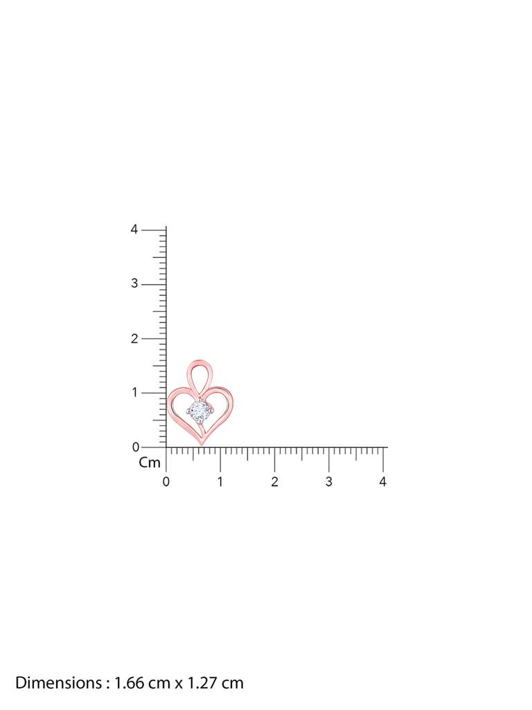 Giva 18K Rose Gold Beating Heart Diamond Pendant Without Chain : GDLPD094