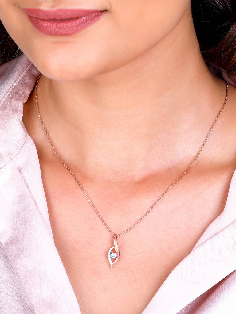 Giva 18K Rose Gold Captivating Gaze Diamond Pendant Without Chain : GDLPD096