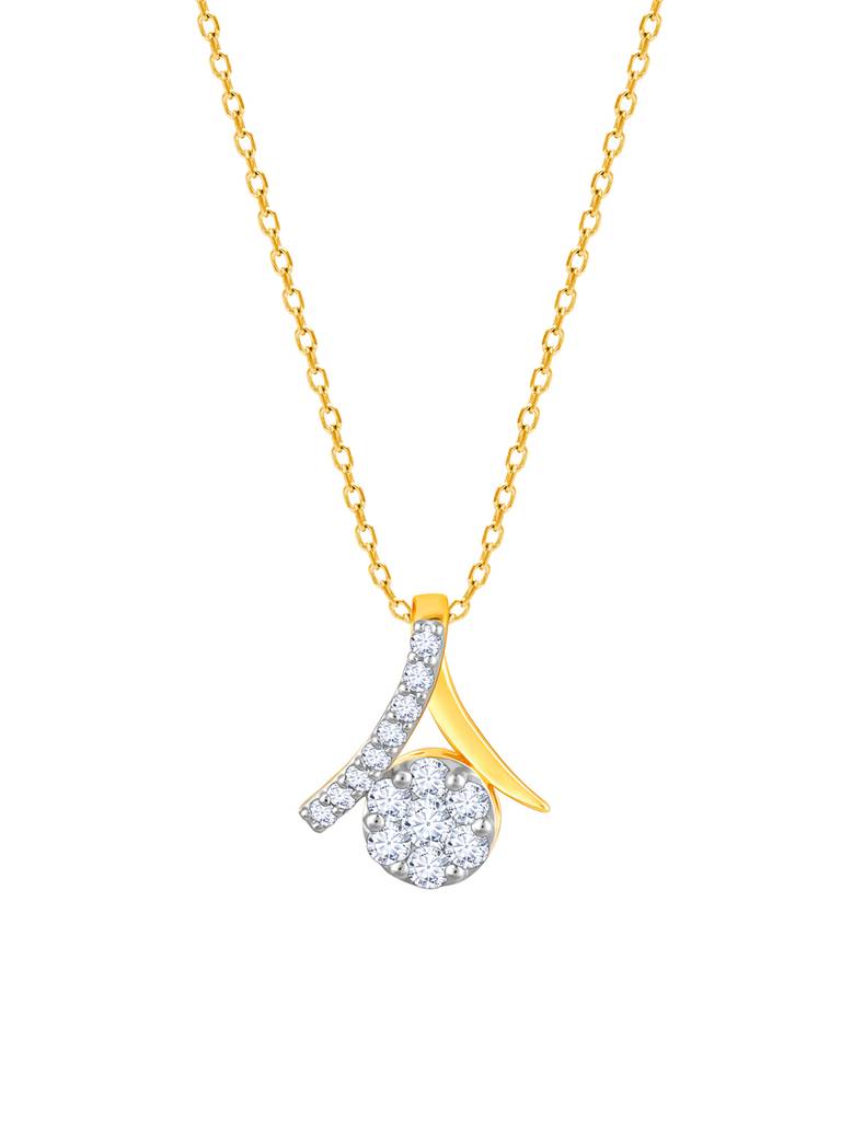 Giva 18K Yellow Gold Tantalising Twist Diamond Pendant Without Chain : GDLPD097