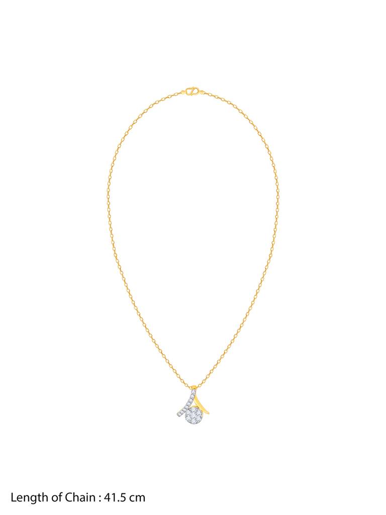 Giva 18K Yellow Gold Tantalising Twist Diamond Pendant Without Chain : GDLPD097