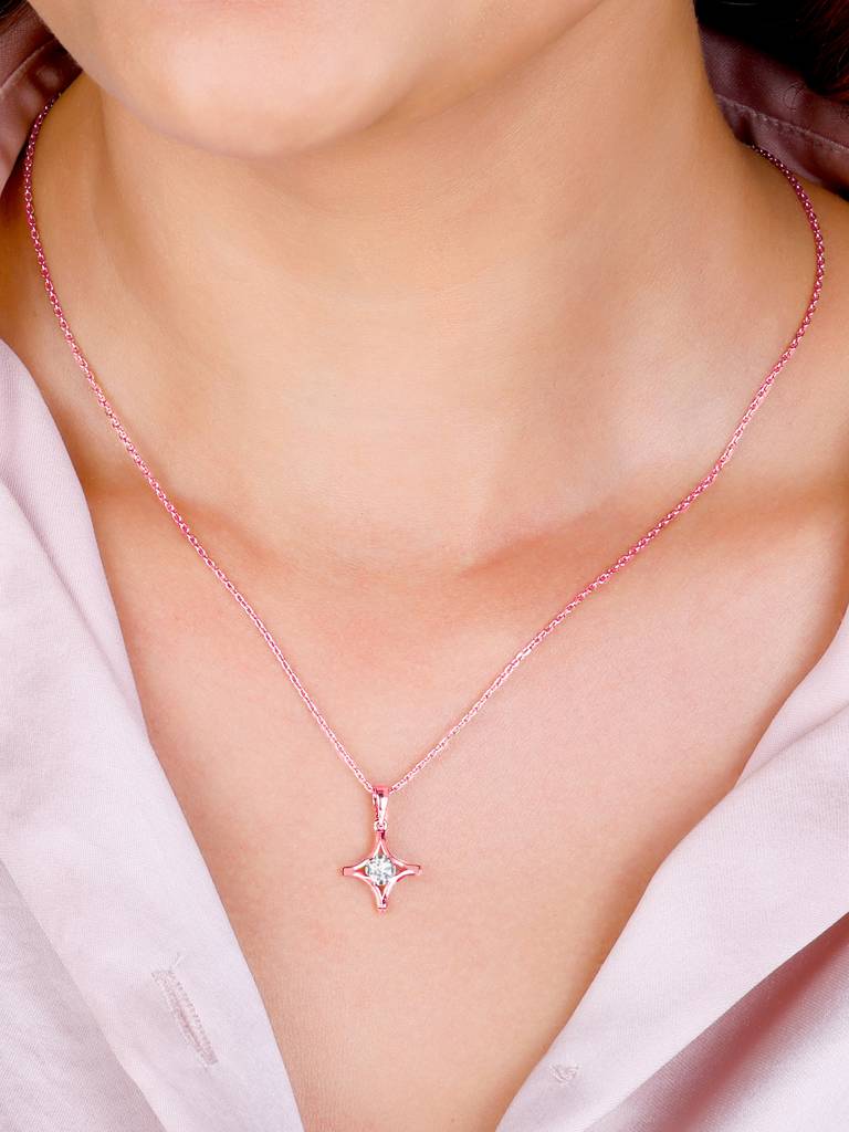 Giva 18K Rose Gold Mysterious Star Diamond Pendant Without Chain : GDLPD098
