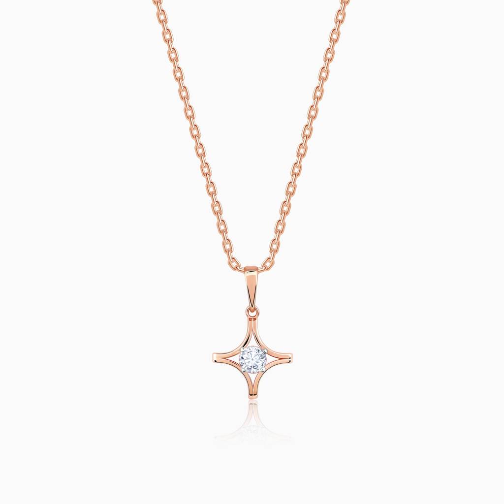 14K Rose Gold Mysterious Star Diamond Pendant : GDLPD0317
