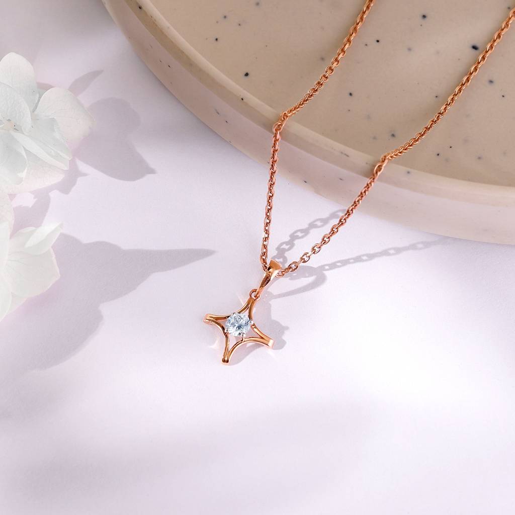 14K Rose Gold Mysterious Star Diamond Pendant : GDLPD0317
