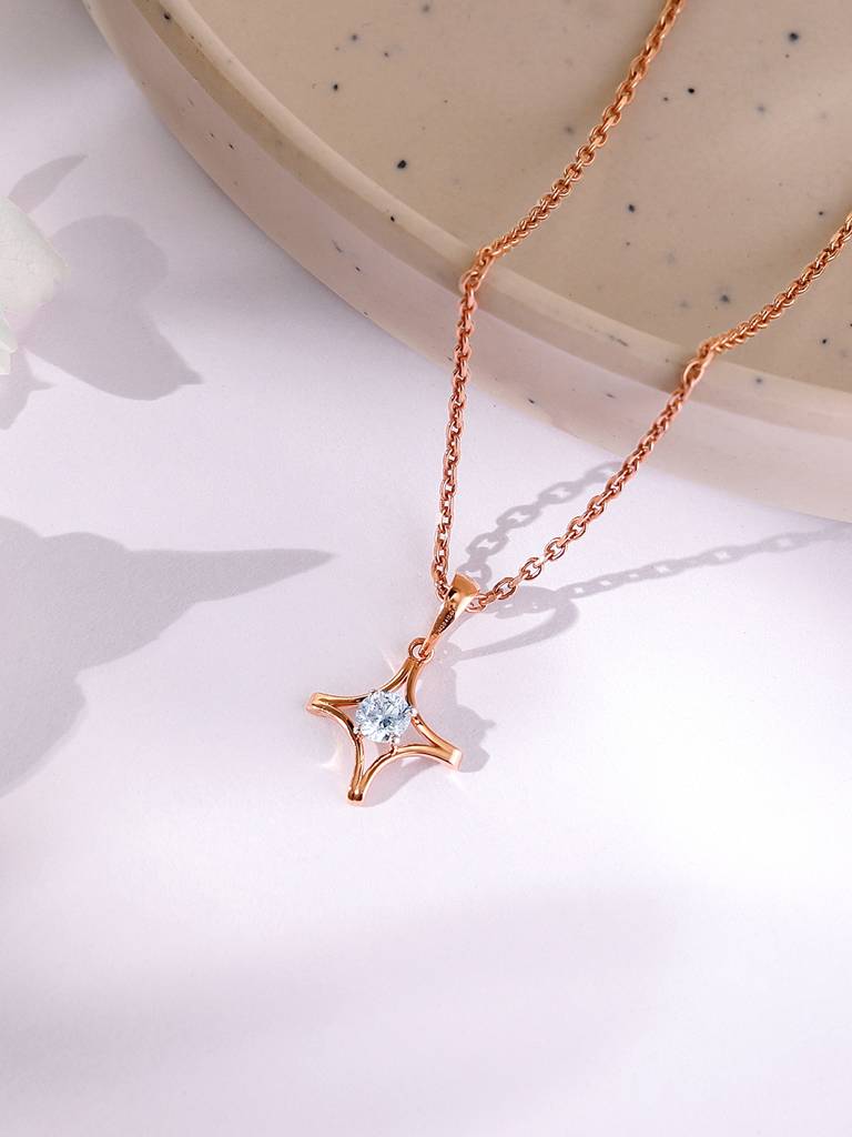 Giva 18K Rose Gold Mysterious Star Diamond Pendant Without Chain : GDLPD098