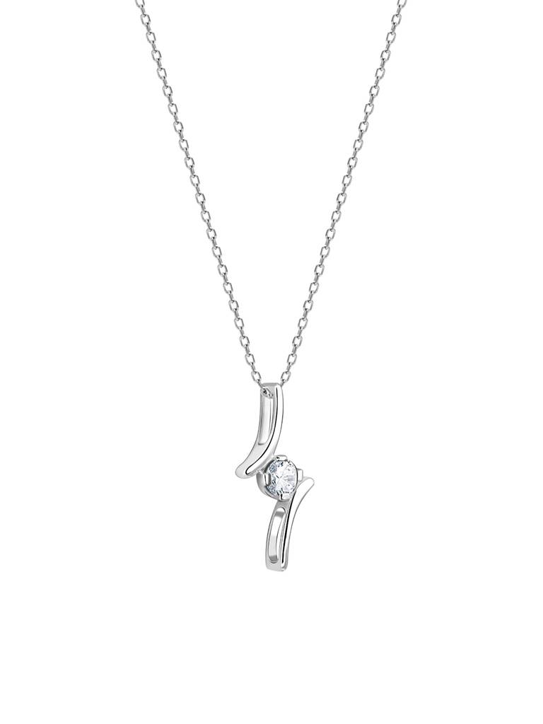 Giva 18K White Gold Radiant Gaze Diamond Pendant Without Chain : GDLPD099
