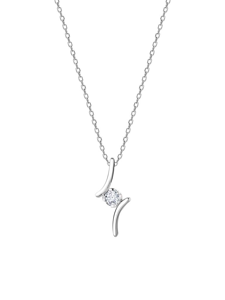 Giva 18K White Gold Radiant Gaze Diamond Pendant Without Chain : GDLPD099