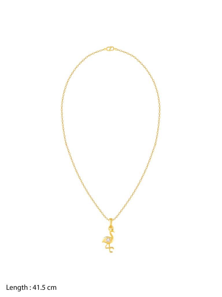 Giva 14K Yellow Gold Fun Flamingo Diamond Pendant Without Chain Gifts For Women & Girls : GDLPD09