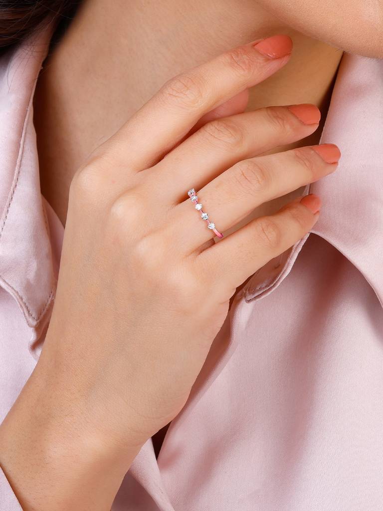 Giva 14K Rose Gold Elegant Halo Diamond Ring : GDLR0101