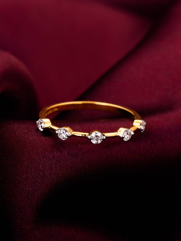 Giva 14K Yellow Gold Celestial Shimmer Diamond Ring : GDLR0105