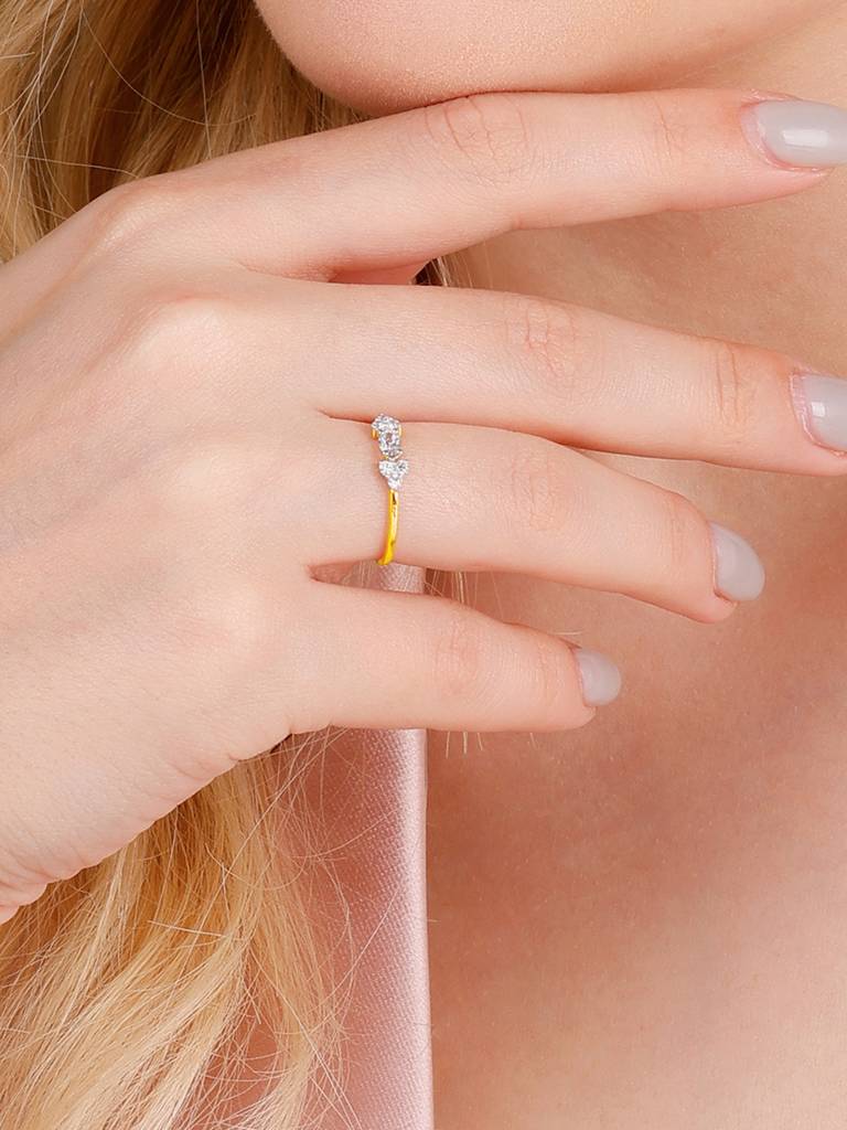 Giva 18K Yellow Gold Luminous Love Diamond Ring : GDLR010