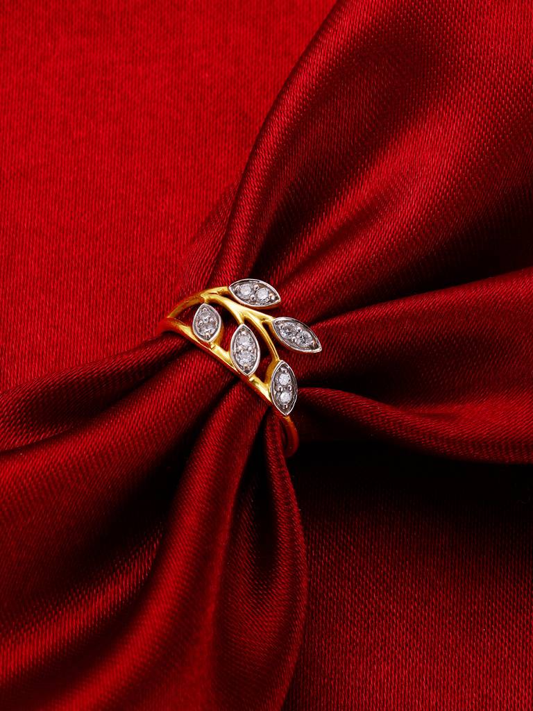 Giva 18K Yellow Gold Leafy Love Diamond Ring : GDLR011