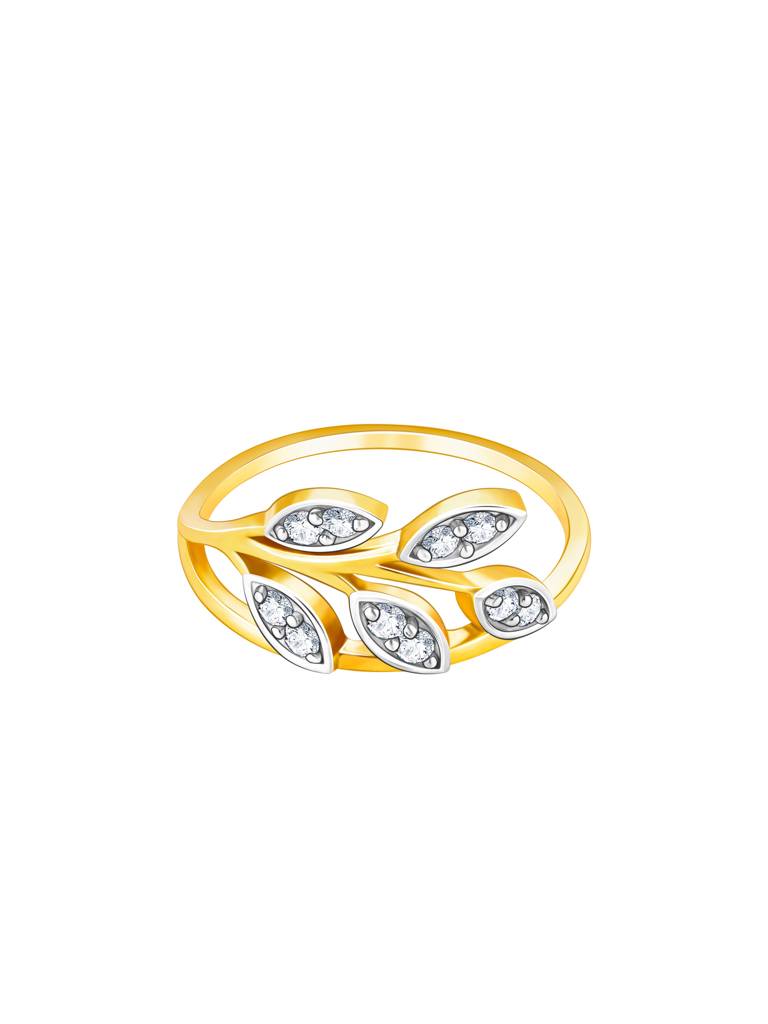 Giva 18K Yellow Gold Leafy Love Diamond Ring : GDLR011