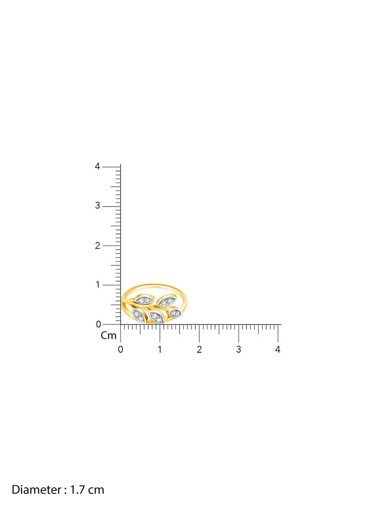 Giva 18K Yellow Gold Leafy Love Diamond Ring : GDLR011