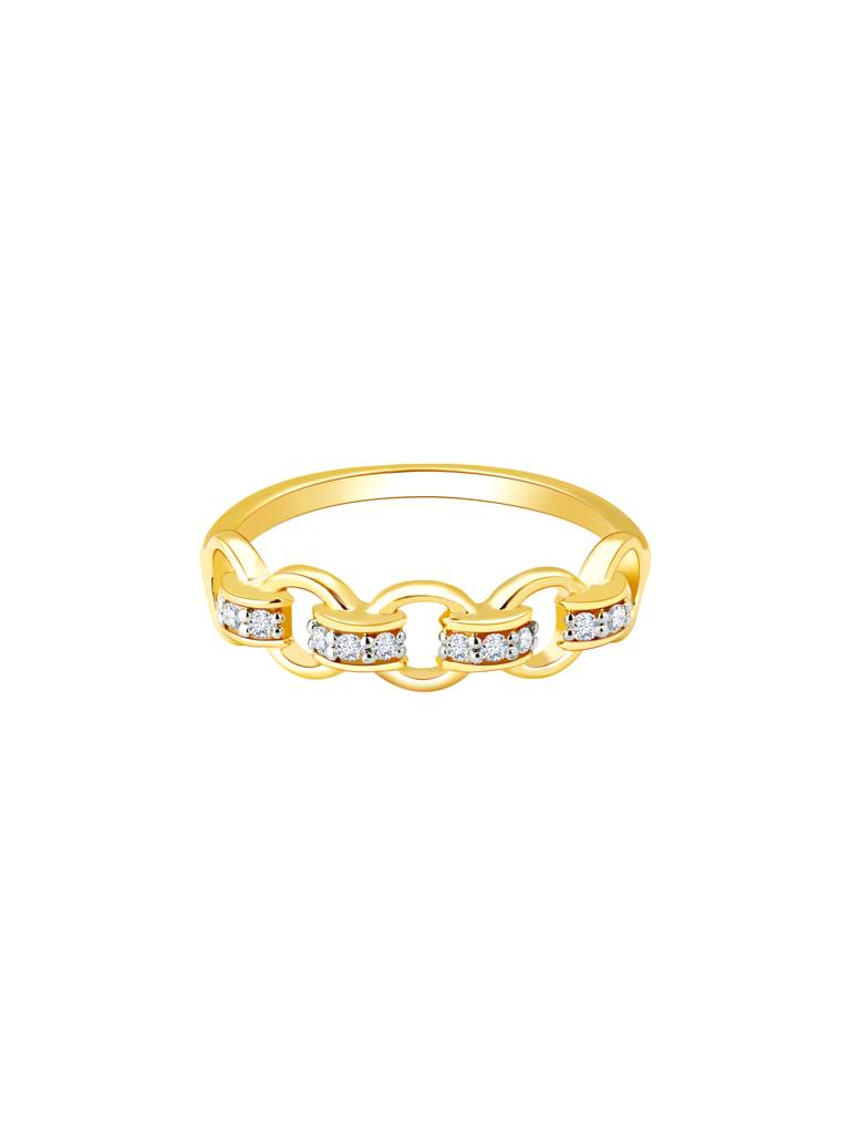 Giva 18K Yellow Gold Classic Interlocked Diamond Ring : GDLR0121