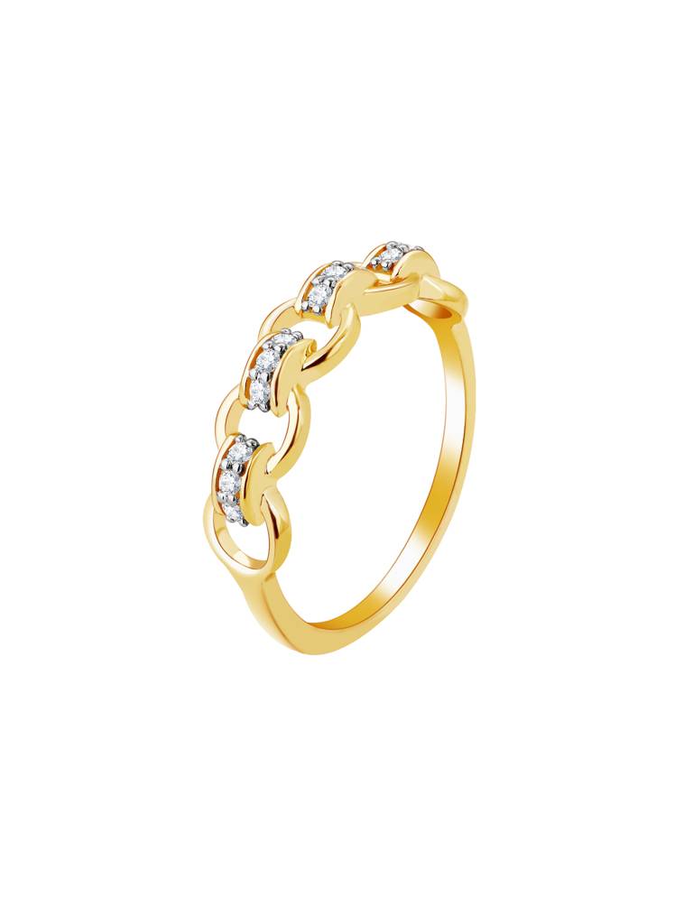 Giva 18K Yellow Gold Classic Interlocked Diamond Ring : GDLR0121