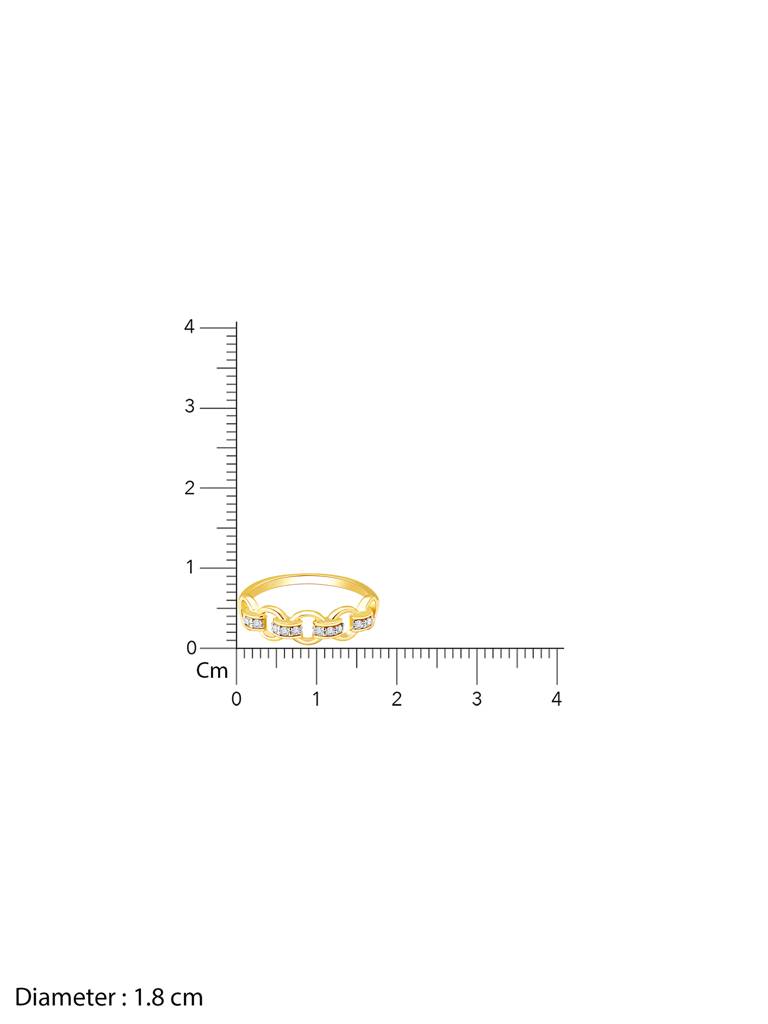 Giva 18K Yellow Gold Classic Interlocked Diamond Ring : GDLR0121