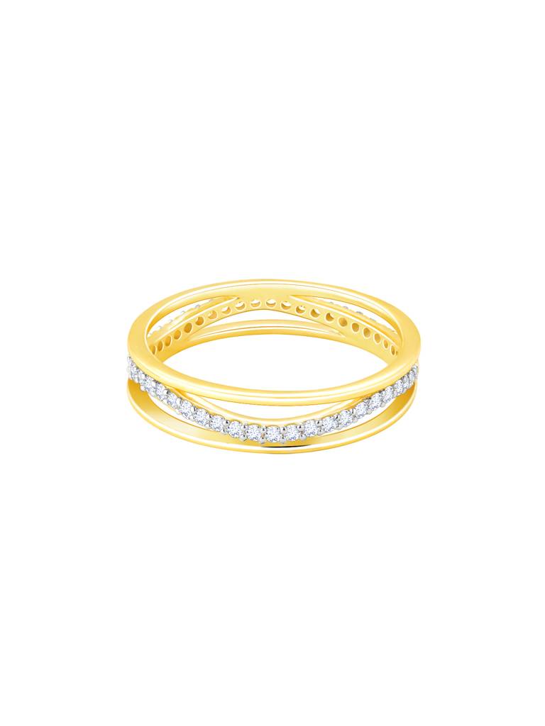 Giva 14K Yellow Gold Wavy Elegance Diamond Ring : GDLR0123