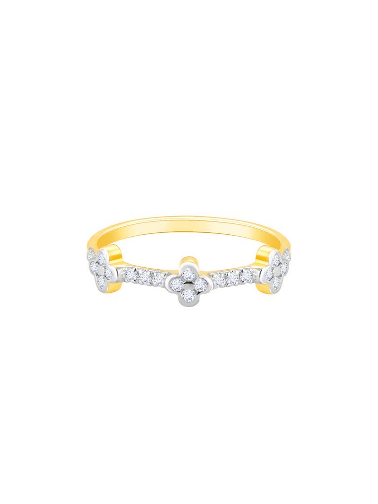 Giva 18K Yellow Gold Tiny Floral Diamond Ring : GDLR0129