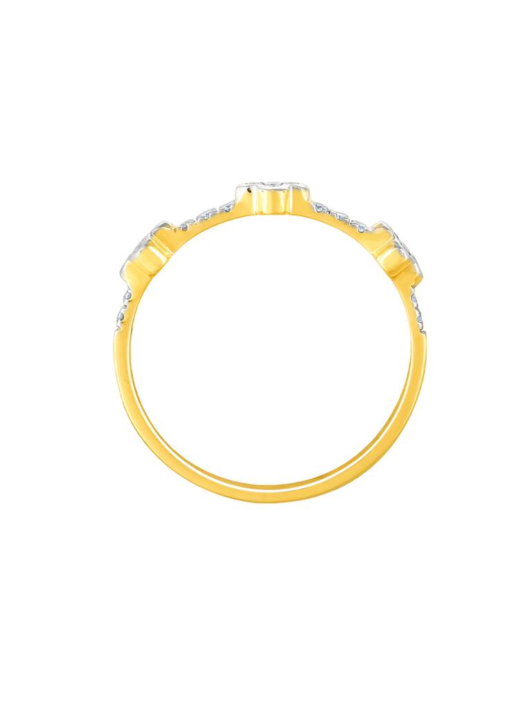 Giva 18K Yellow Gold Tiny Floral Diamond Ring : GDLR0129