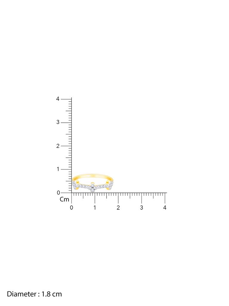Giva 18K Yellow Gold Tiny Floral Diamond Ring : GDLR0129