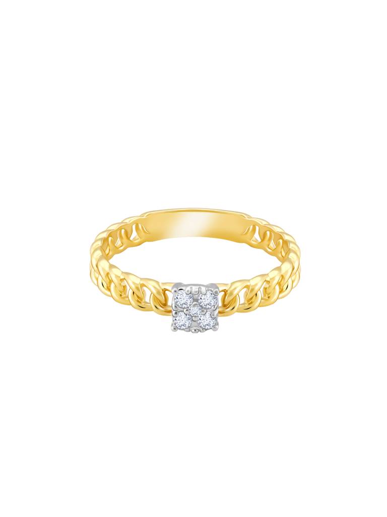 Giva 14K Yellow Gold Sparkling Night Diamond Ring  Indian - 12  Us - 6 Gifts For Women & Girls : GDLR013