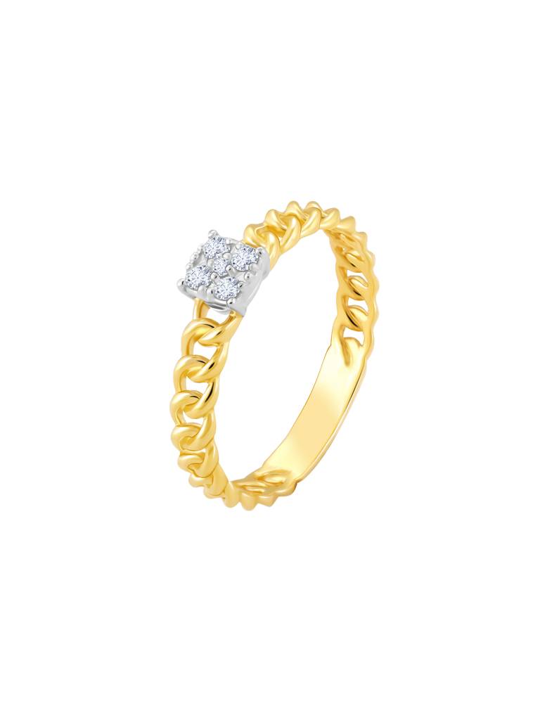 Giva 14K Yellow Gold Sparkling Night Diamond Ring  Indian - 12  Us - 6 Gifts For Women & Girls : GDLR013
