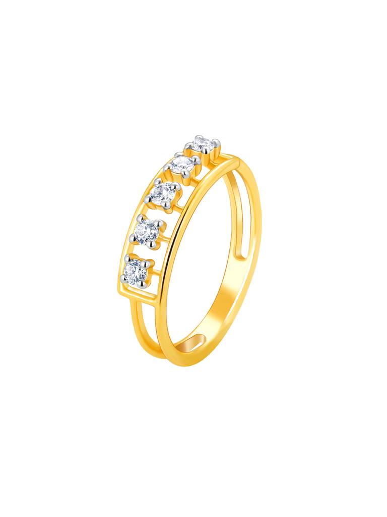 Giva 14K Yellow Gold Genuine Smile Diamond Ring : GDLR0154