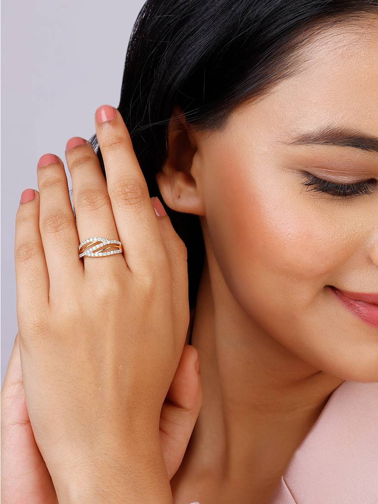 Giva 18K Yellow Gold Heartfelt Emotions Diamond Ring : GDLR0166