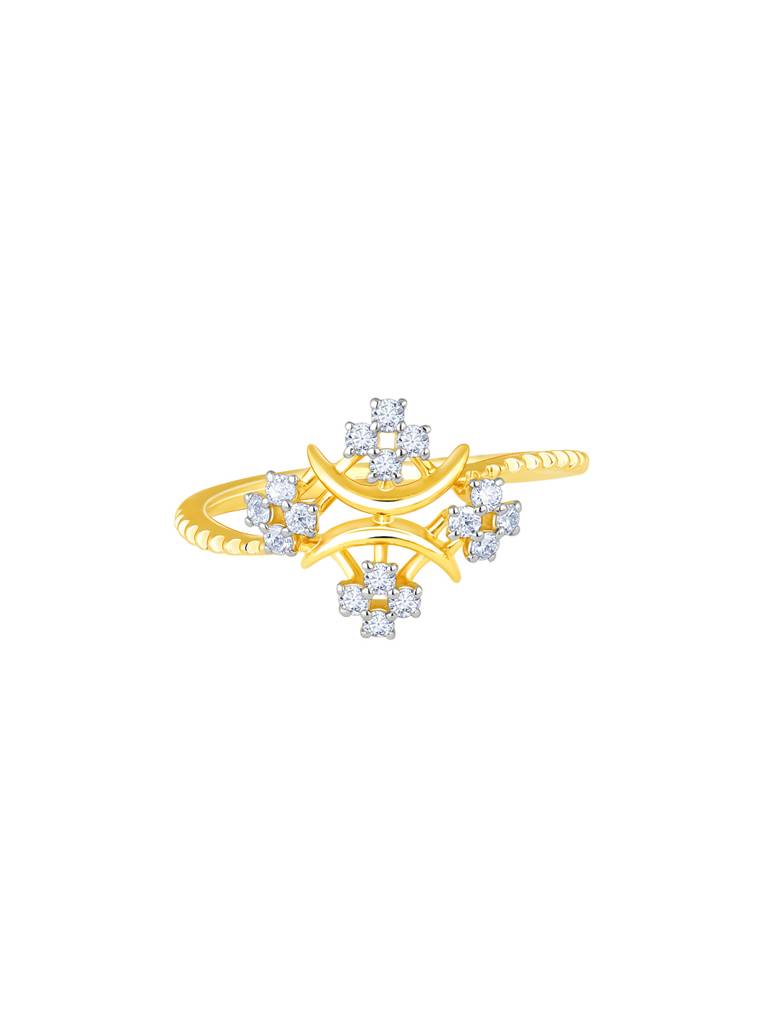 Giva 18K Yellow Gold Delight Floral Diamond Ring : GDLR0170