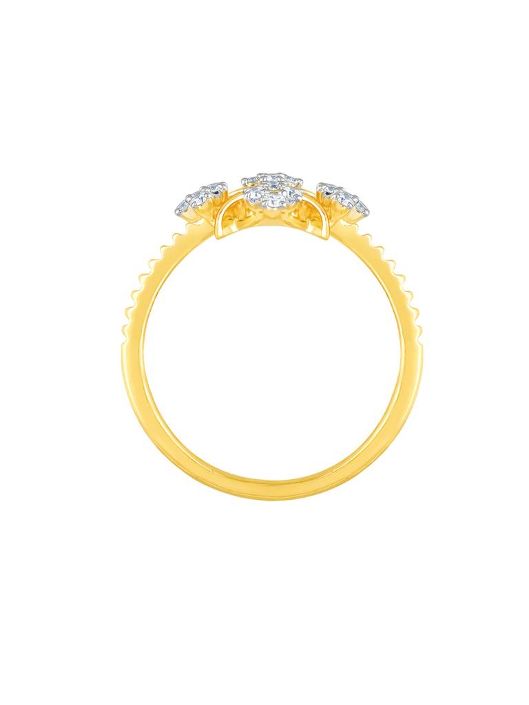 Giva 18K Yellow Gold Delight Floral Diamond Ring : GDLR0170