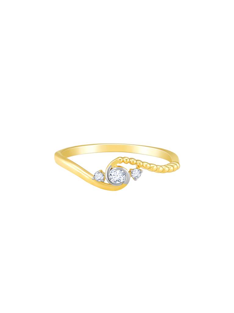14K Yellow Gold Classic Curvy Diamond Ring : GDLR0190