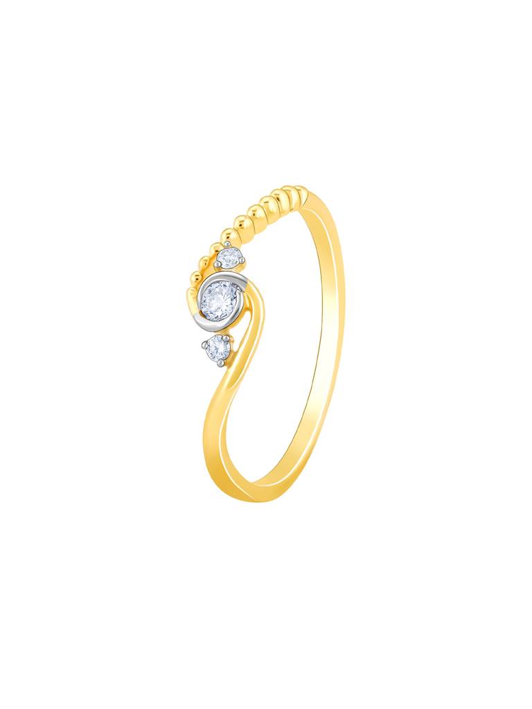 14K Yellow Gold Classic Curvy Diamond Ring : GDLR0190