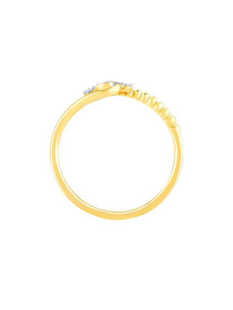 14K Yellow Gold Classic Curvy Diamond Ring : GDLR0190