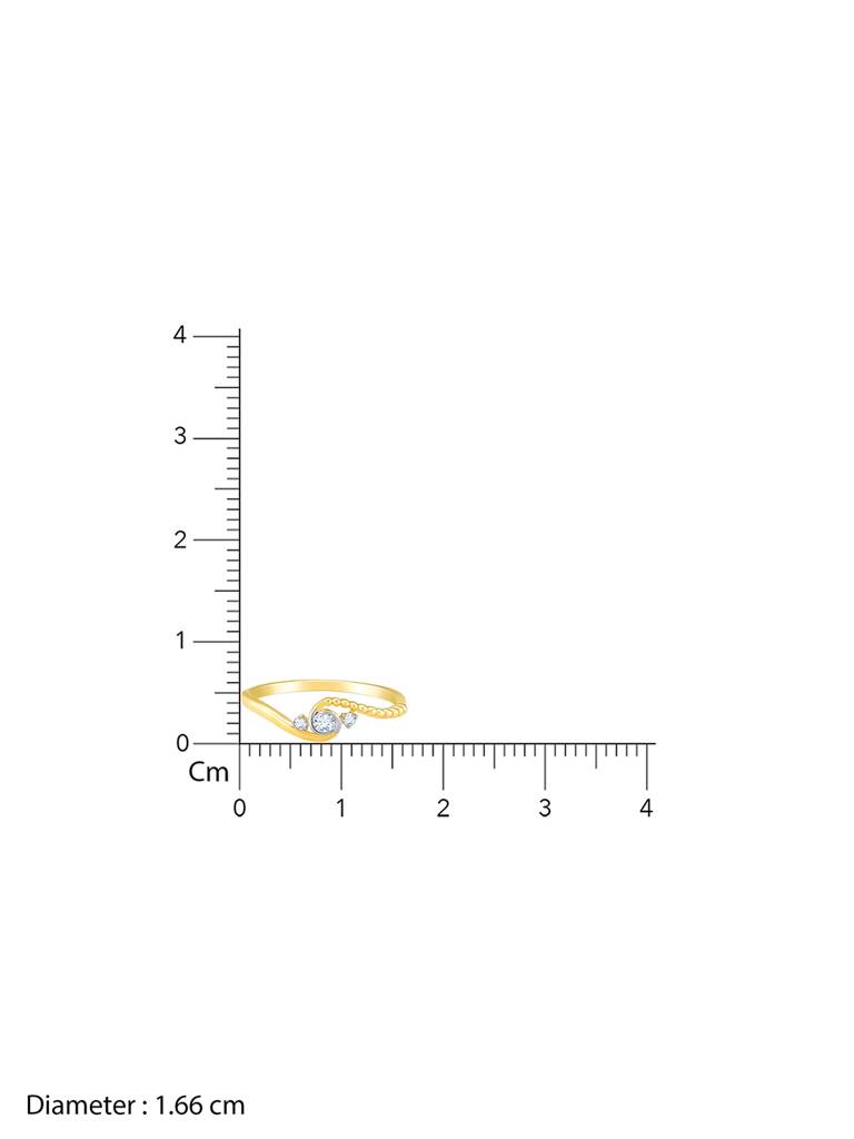 14K Yellow Gold Classic Curvy Diamond Ring : GDLR0190