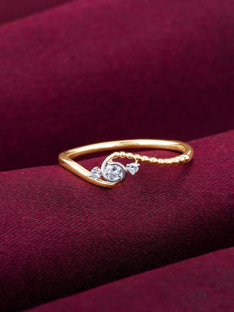 14K Yellow Gold Classic Curvy Diamond Ring : GDLR0190
